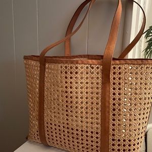 Woven Rattan Margot Bag - Color Caramel